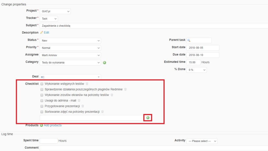 Checklist Redmine Plugin