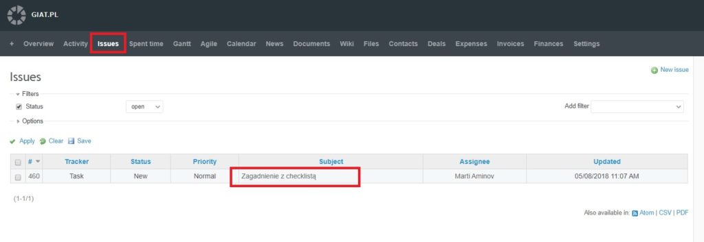 Checklist Redmine Plugin