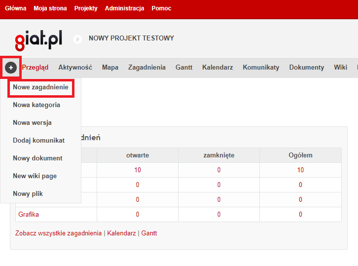 Redmine Zagadnienia i kategorie_Screen2