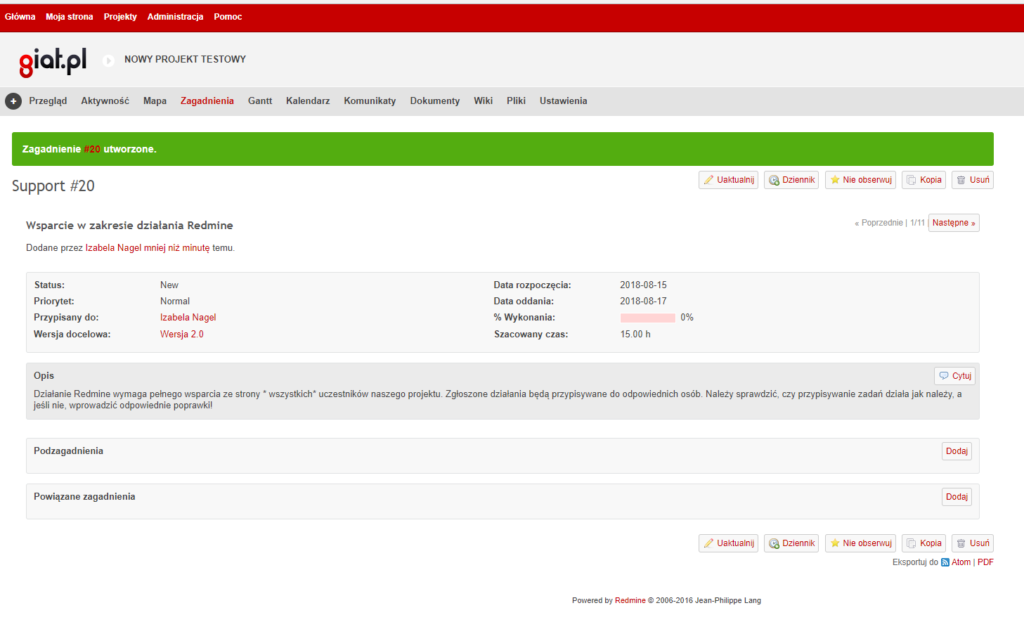 Redmine Zagadnienia i kategorie_Screen6